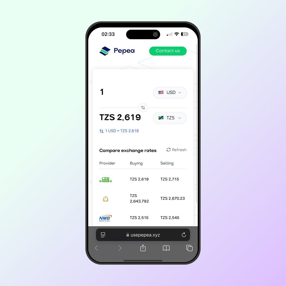 Pepea Currency Conversion App